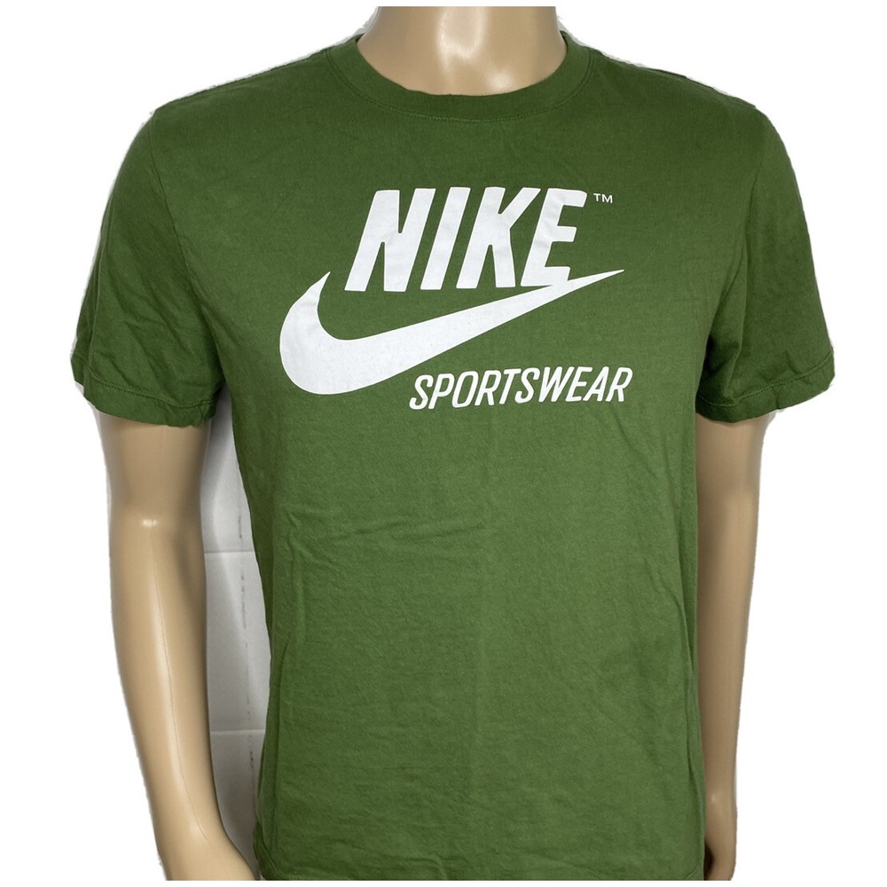 Nike Sportswear Swoosh Graphic T-Shirt Mens M Forest Green Short Sleeve‎ Tee